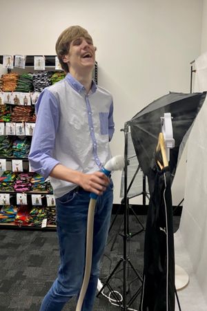 Photo of Ben in the order fulfilment room at Avenue Parramatta