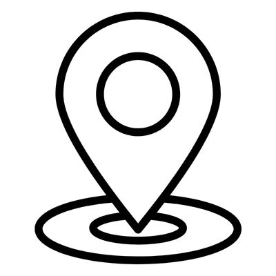 icon of a pin drop in a circle